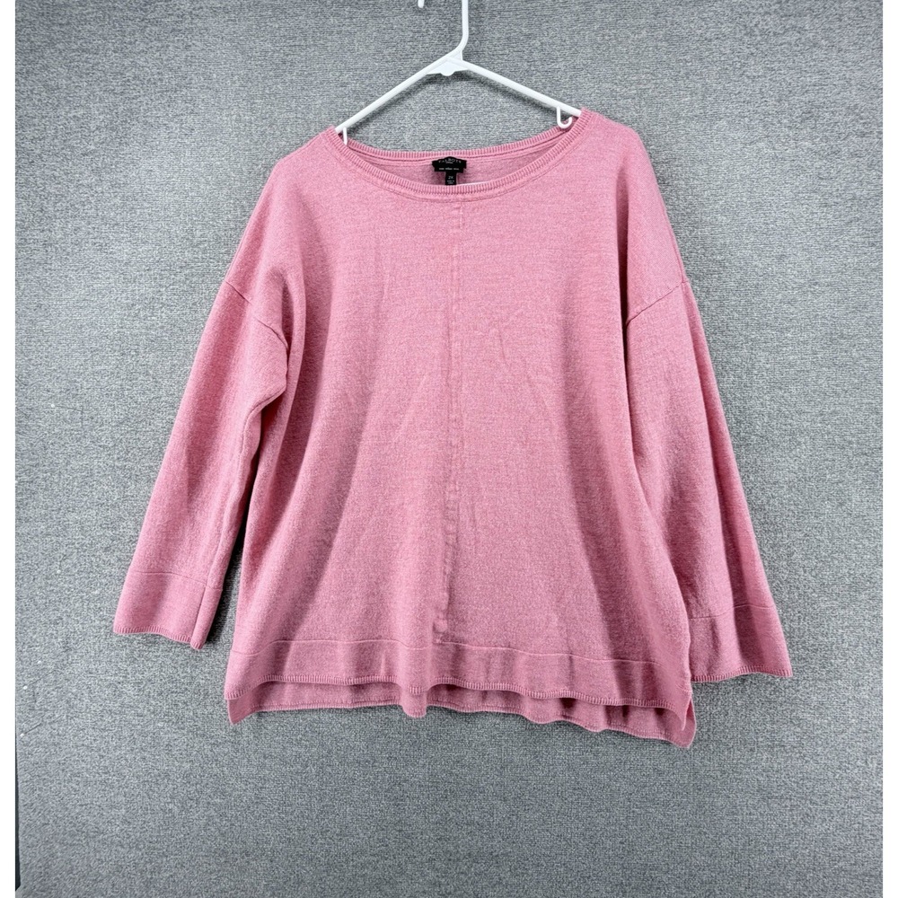 Talbots Sweater Top Women Size 2X Pink Merino Wool Casual Winter
